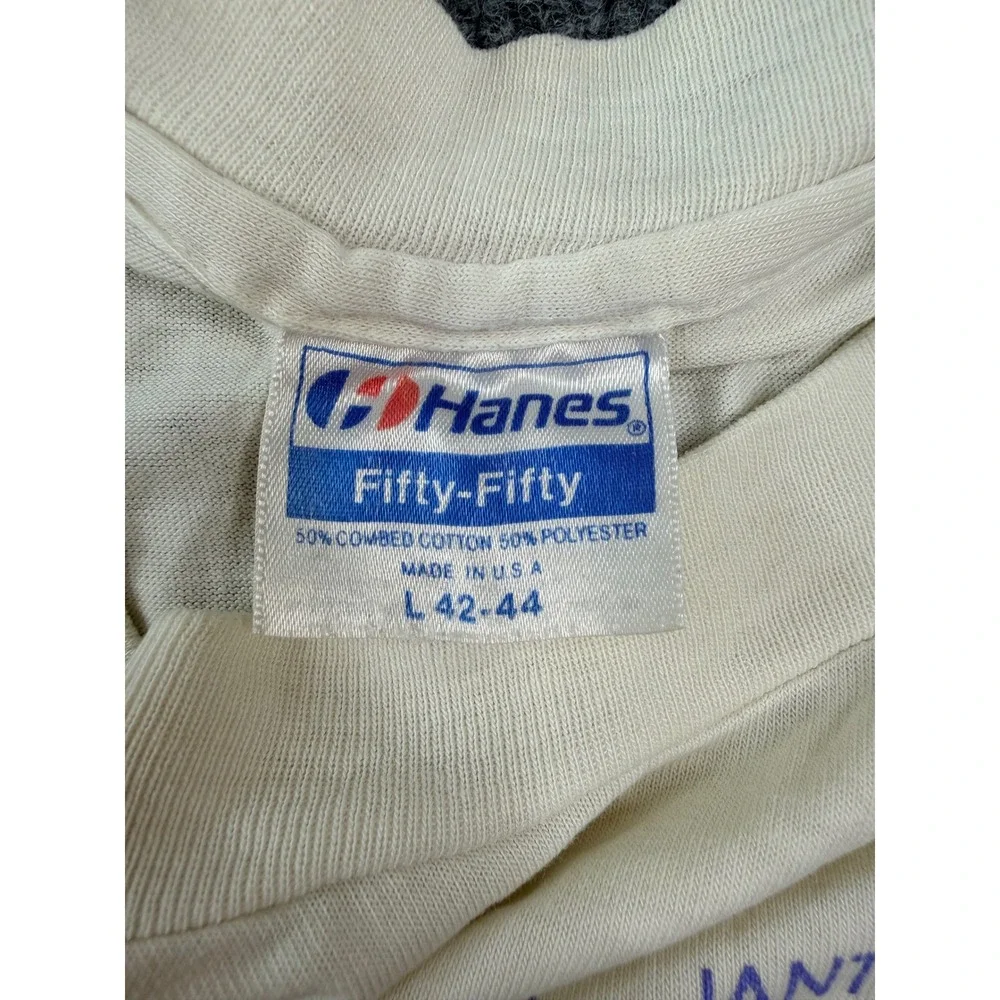 Vintage 90s Hanes Swim A Lap T Shirt Mens‎ L White USA Made Graphic Tee